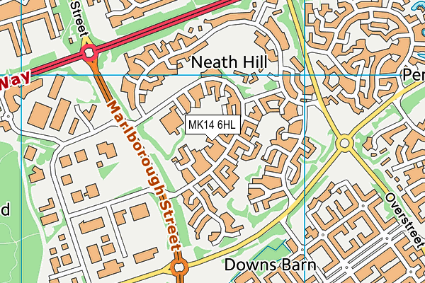 MK14 6HL map - OS VectorMap District (Ordnance Survey)