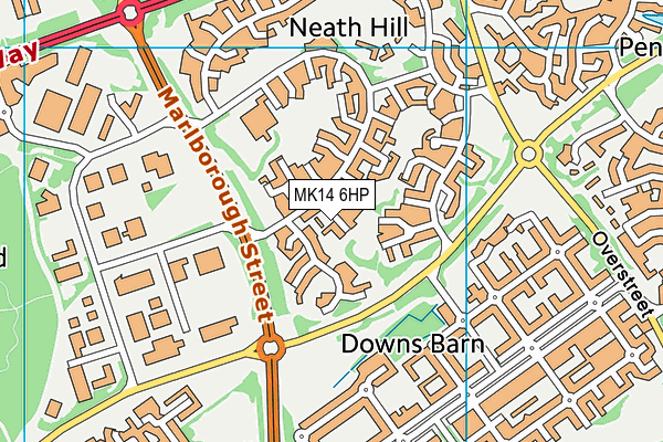 MK14 6HP map - OS VectorMap District (Ordnance Survey)