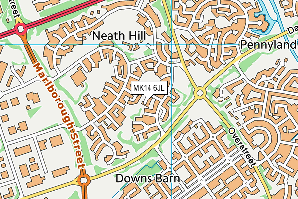 MK14 6JL map - OS VectorMap District (Ordnance Survey)