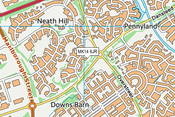 MK14 6JR map - OS VectorMap District (Ordnance Survey)