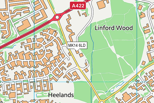 MK14 6LD map - OS VectorMap District (Ordnance Survey)