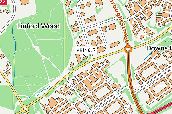 MK14 6LR map - OS VectorMap District (Ordnance Survey)