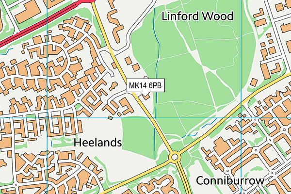 MK14 6PB map - OS VectorMap District (Ordnance Survey)