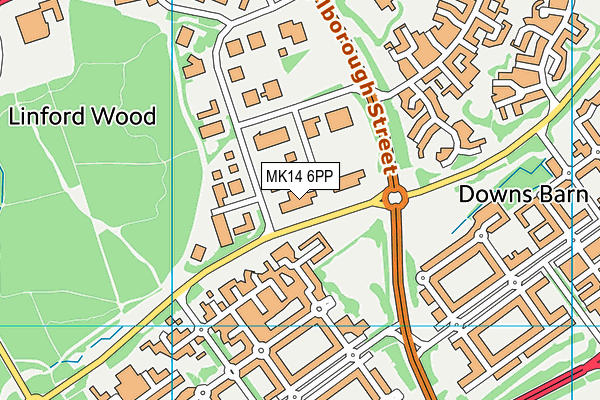 MK14 6PP map - OS VectorMap District (Ordnance Survey)