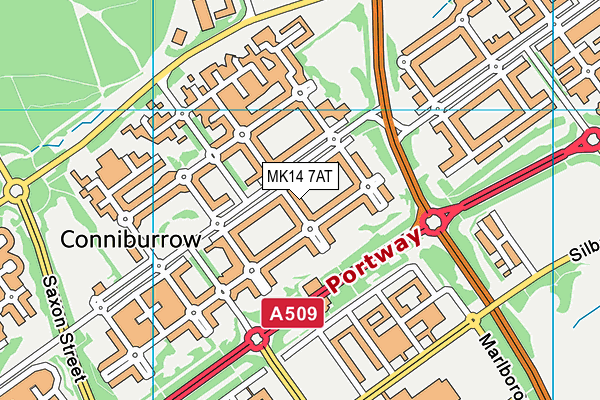 MK14 7AT map - OS VectorMap District (Ordnance Survey)