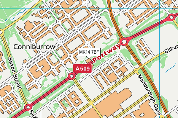 MK14 7BF map - OS VectorMap District (Ordnance Survey)