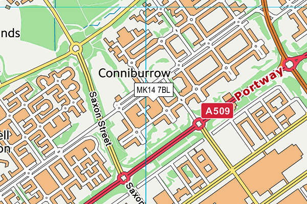 MK14 7BL map - OS VectorMap District (Ordnance Survey)