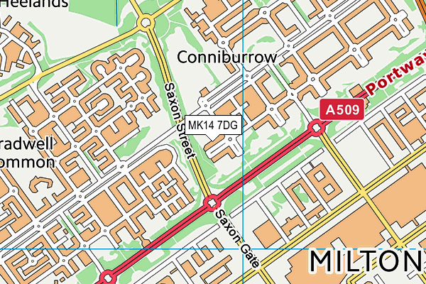 MK14 7DG map - OS VectorMap District (Ordnance Survey)