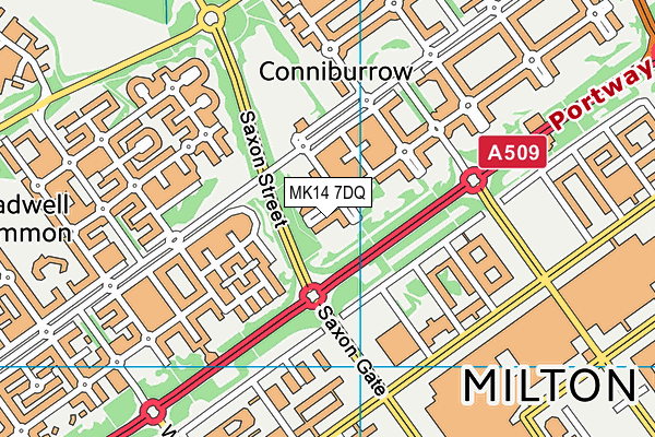 MK14 7DQ map - OS VectorMap District (Ordnance Survey)