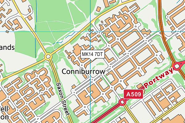 MK14 7DT map - OS VectorMap District (Ordnance Survey)