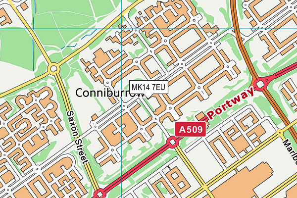 MK14 7EU map - OS VectorMap District (Ordnance Survey)