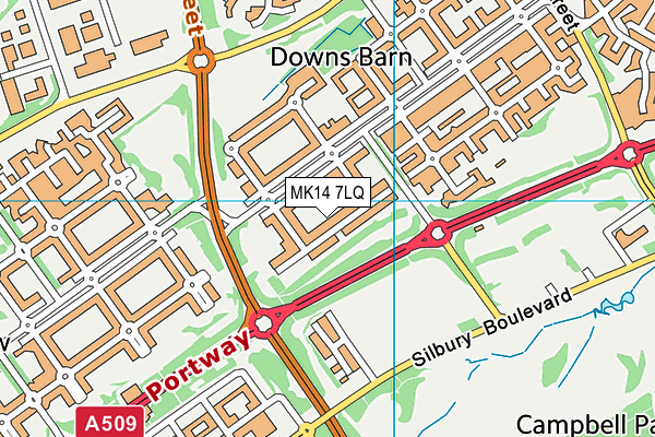 MK14 7LQ map - OS VectorMap District (Ordnance Survey)