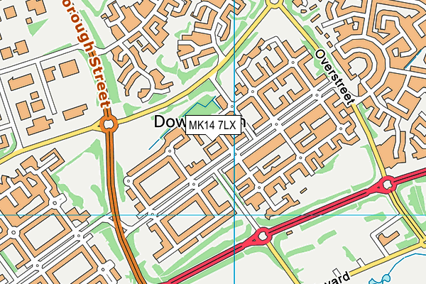 MK14 7LX map - OS VectorMap District (Ordnance Survey)