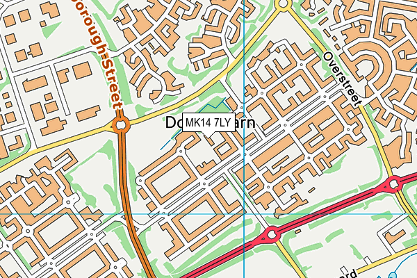 MK14 7LY map - OS VectorMap District (Ordnance Survey)