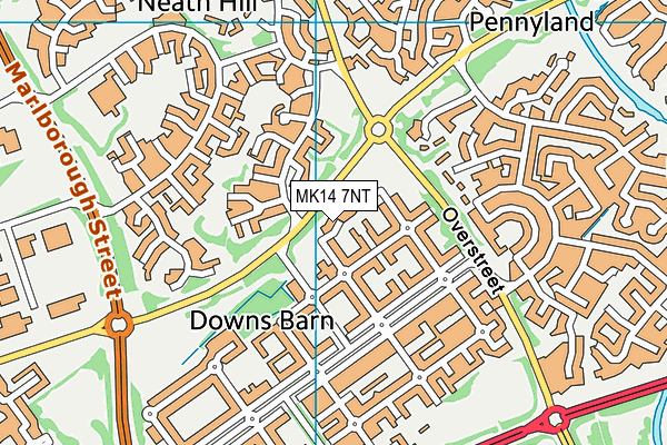 MK14 7NT map - OS VectorMap District (Ordnance Survey)