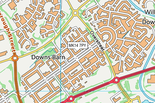 MK14 7PY map - OS VectorMap District (Ordnance Survey)