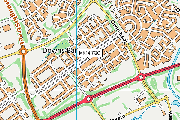 MK14 7QQ map - OS VectorMap District (Ordnance Survey)