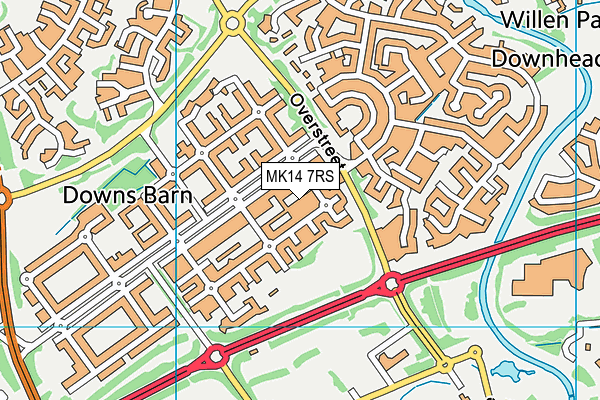 MK14 7RS map - OS VectorMap District (Ordnance Survey)