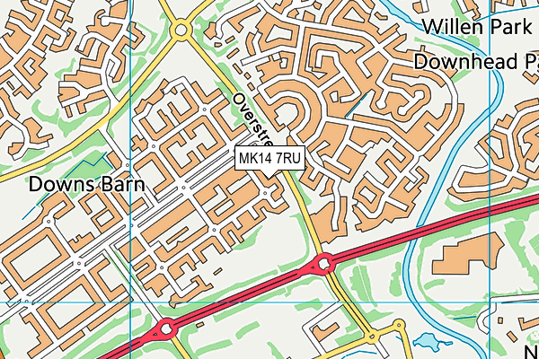 MK14 7RU map - OS VectorMap District (Ordnance Survey)