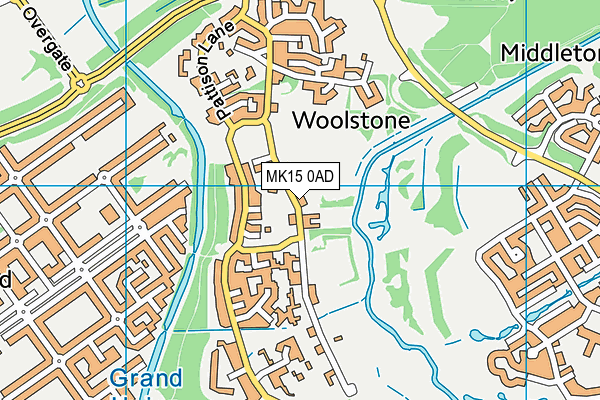 MK15 0AD map - OS VectorMap District (Ordnance Survey)