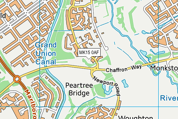 MK15 0AF map - OS VectorMap District (Ordnance Survey)