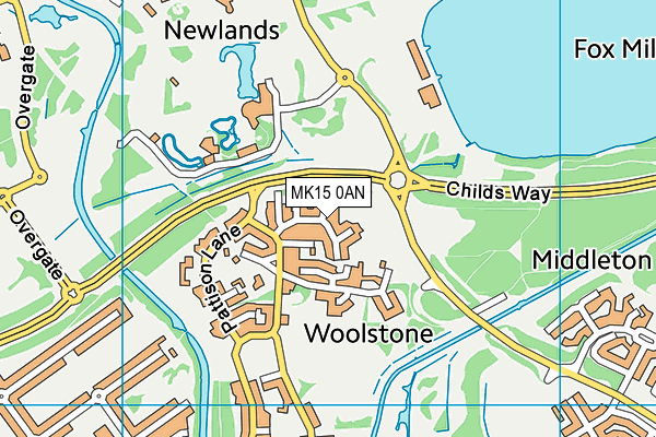 MK15 0AN map - OS VectorMap District (Ordnance Survey)