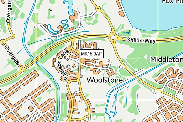 MK15 0AP map - OS VectorMap District (Ordnance Survey)