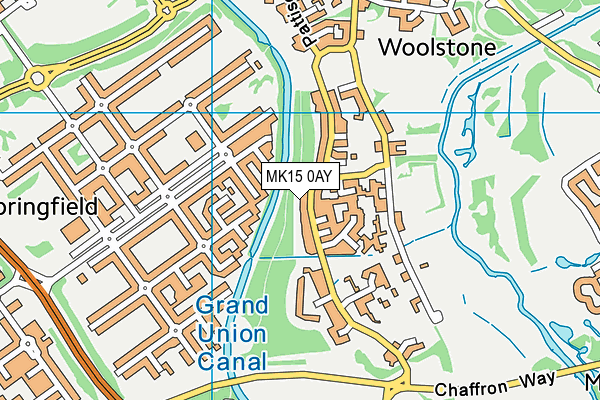 MK15 0AY map - OS VectorMap District (Ordnance Survey)