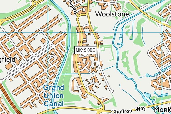 MK15 0BE map - OS VectorMap District (Ordnance Survey)