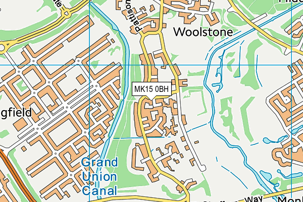 MK15 0BH map - OS VectorMap District (Ordnance Survey)