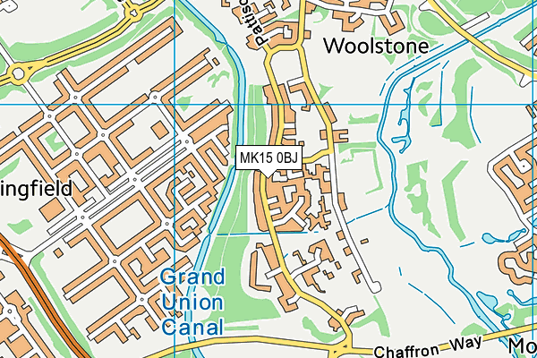 MK15 0BJ map - OS VectorMap District (Ordnance Survey)