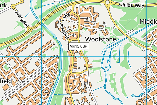 MK15 0BP map - OS VectorMap District (Ordnance Survey)