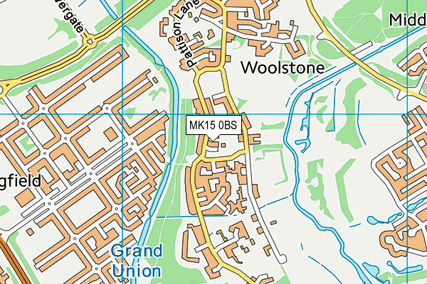 MK15 0BS map - OS VectorMap District (Ordnance Survey)