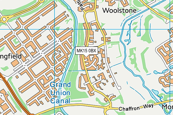 MK15 0BX map - OS VectorMap District (Ordnance Survey)