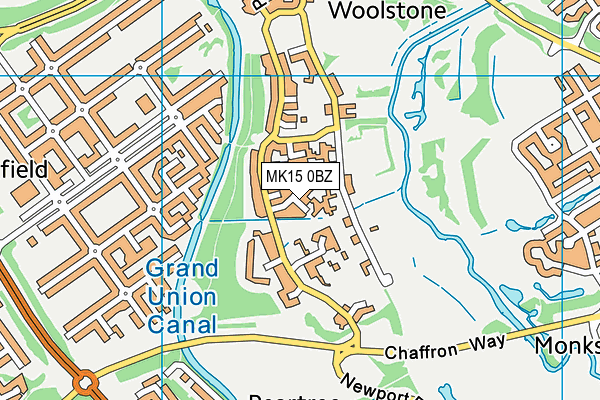 MK15 0BZ map - OS VectorMap District (Ordnance Survey)