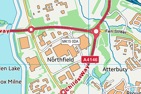 MK15 0DA map - OS VectorMap District (Ordnance Survey)