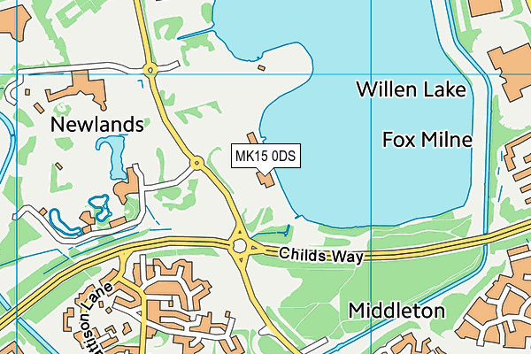 MK15 0DS map - OS VectorMap District (Ordnance Survey)
