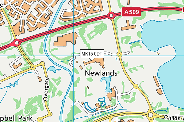 MK15 0DT map - OS VectorMap District (Ordnance Survey)