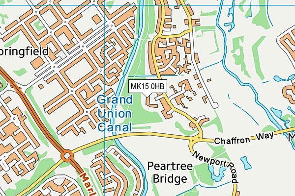 MK15 0HB map - OS VectorMap District (Ordnance Survey)