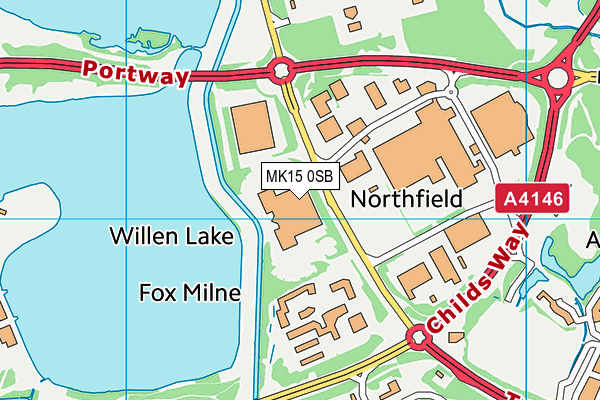 MK15 0SB map - OS VectorMap District (Ordnance Survey)