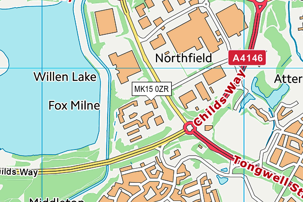 MK15 0ZR map - OS VectorMap District (Ordnance Survey)