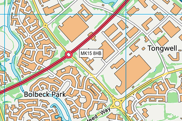 MK15 8HB map - OS VectorMap District (Ordnance Survey)