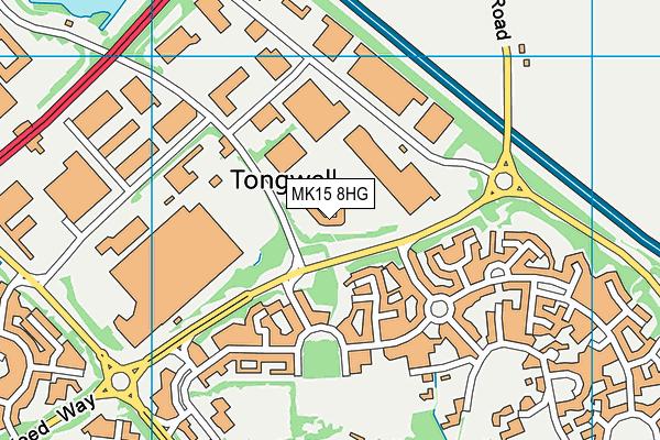 MK15 8HG map - OS VectorMap District (Ordnance Survey)