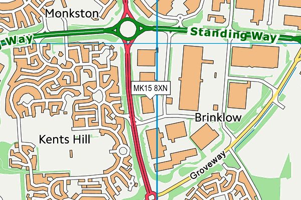 MK15 8XN map - OS VectorMap District (Ordnance Survey)