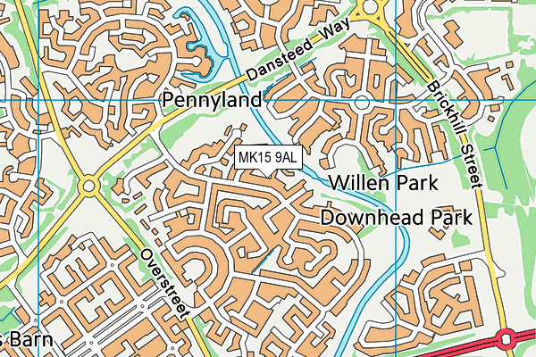 MK15 9AL map - OS VectorMap District (Ordnance Survey)