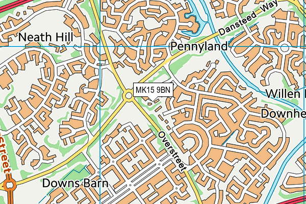 MK15 9BN map - OS VectorMap District (Ordnance Survey)