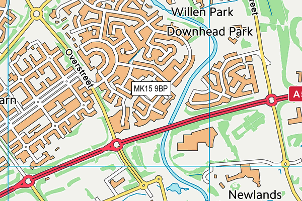 MK15 9BP map - OS VectorMap District (Ordnance Survey)