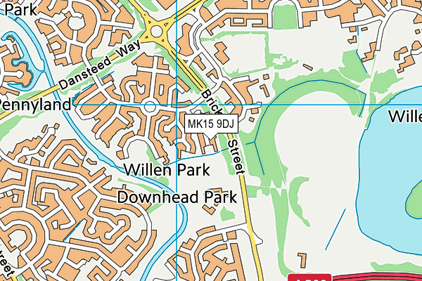 MK15 9DJ map - OS VectorMap District (Ordnance Survey)