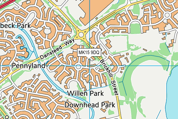 MK15 9DQ map - OS VectorMap District (Ordnance Survey)