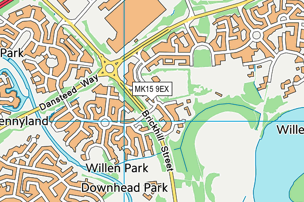 MK15 9EX map - OS VectorMap District (Ordnance Survey)